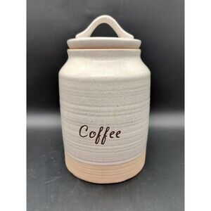 pfaltzgraff Speckled Stoneware Coffee Canister 9.5" Tan Brown